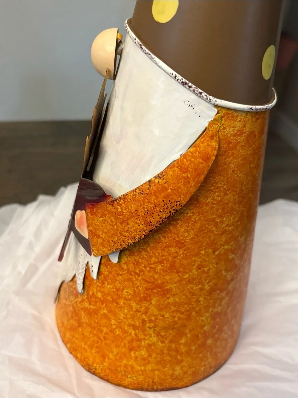 Fall Harvest Autumn Male Metal Cone Shaped 16”